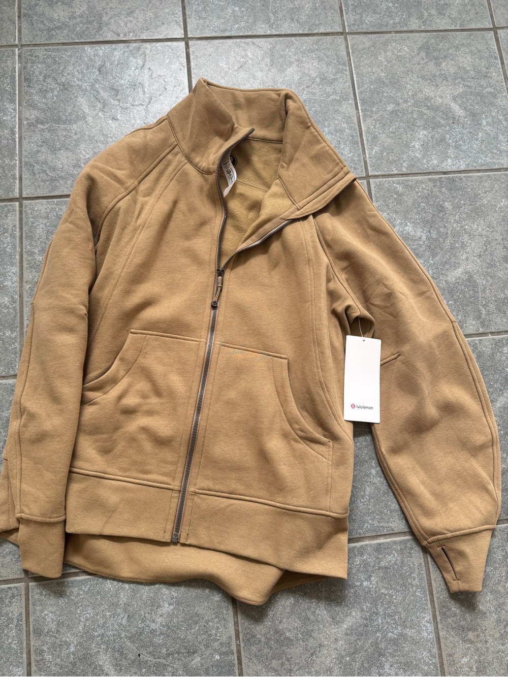 lululemon athletica Men's Tan Zip-Up Fleece Jacket